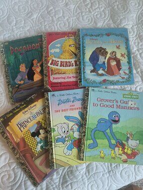 Bundle of 6 Vintage Little Golden Books – Disney & Sesame Street Classics